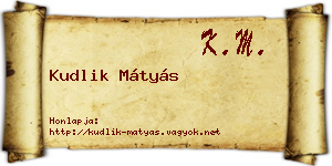 Kudlik Mátyás névjegykártya